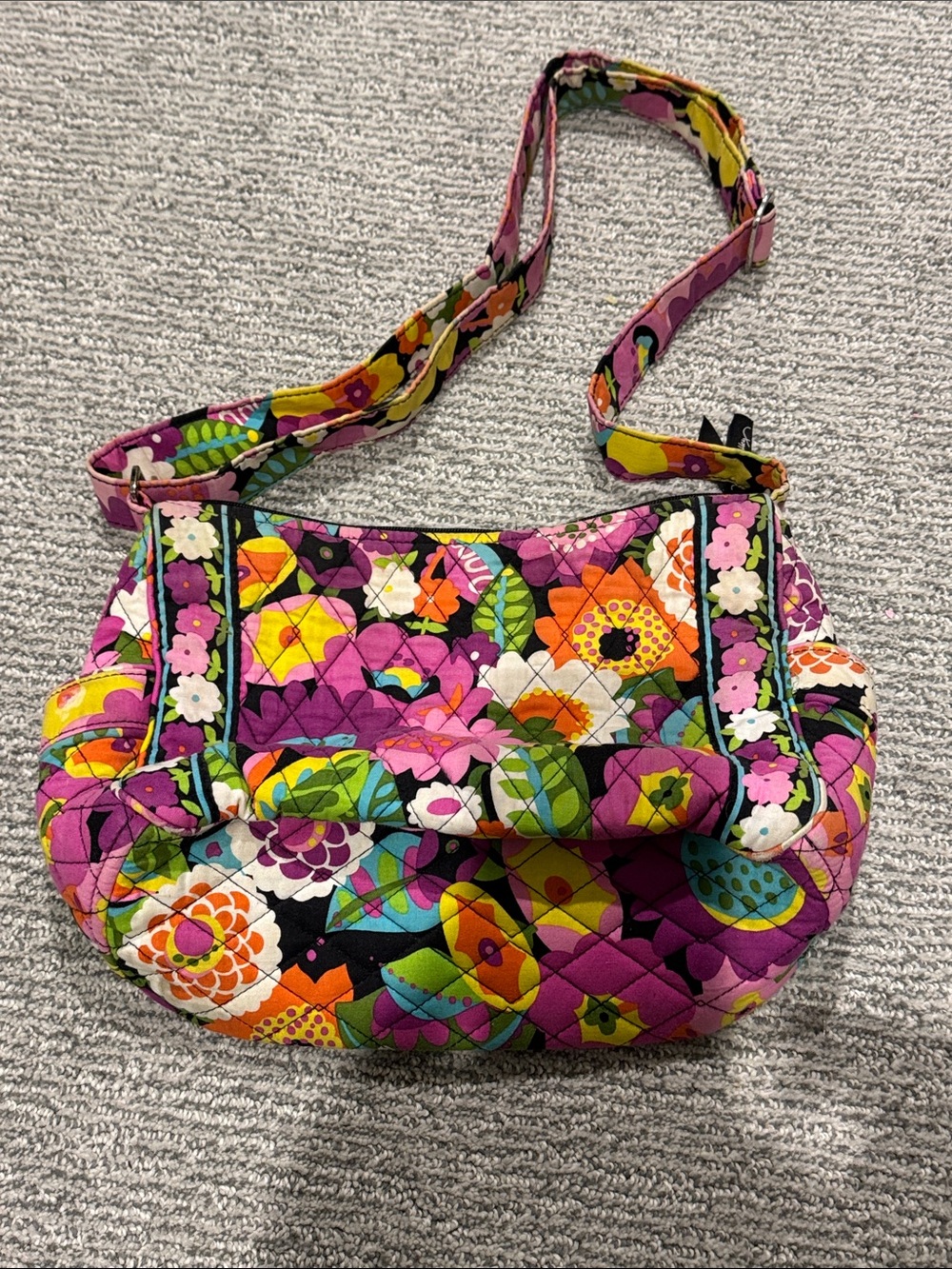 Vera Bradley Bright Floral Quilted Crossbody in Purple, Yellow, Green - Picture 1 of 3